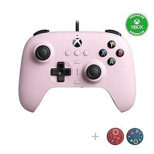 8Bitdo Ultimate Wired Controller for Xbox Series X|S, Xbox One and Windows, PC Gaming Gamepad with Back Buttons, Trigger Vibration, 3.5mm Audio Jack & Mic Mute Button - Officially Licensed (Pink)