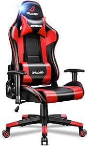 JPRACING jcg Gaming Chair, 68.5D x 68.5W x 54.4H cm, red