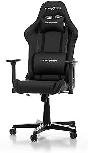 DXRacer (The original Prince P08 Gaming Chair, Faux Leather, Black, Up to 1.85 m