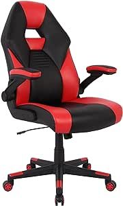Realspace RS Gaming™ RGX Faux Leather High-Back Gaming Chair, Black/Red, BIFMA Compliant