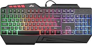 Rii RGB LED Wired Gaming Keyboard,Standard Keyboard for PC,Laptop,Office,Gaming and Wrok Home